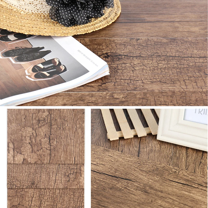 

Roadfisher Vintage Wooden Floor Wood Look Like Stripe PVC Photography Background Backdrop Board Shooting Photo Picture Prop Tool