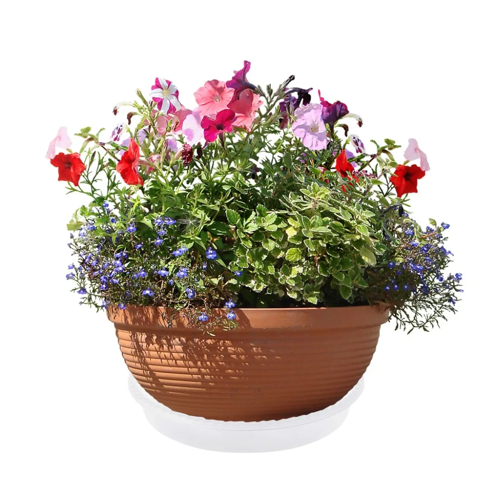 

OOTDTY Plastic Garden Flower Pot Plant Saucers Water Tray Base Indoor Outdoor Accessory Multi-size