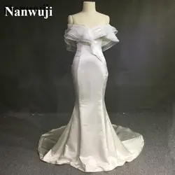 Vestido De Noiva реальные фотографии Свадебные платья Русалочки Милая Простой атласная свадебное платье Трубы Свадебные платья brautkleid