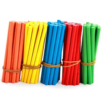 

100pcs Colorful Bamboo Counting Sticks Mathematics Teaching Aids Counting Rod Kids Preschool Math Learning Toys for Children
