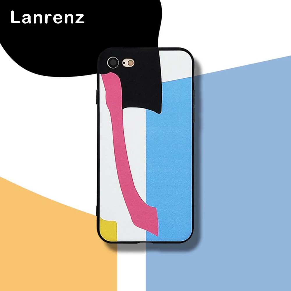 Lanrenz TPU Case For iPhone 6 6S Plus Silicone Relief Stylish Colorful Cover 7 8 X |