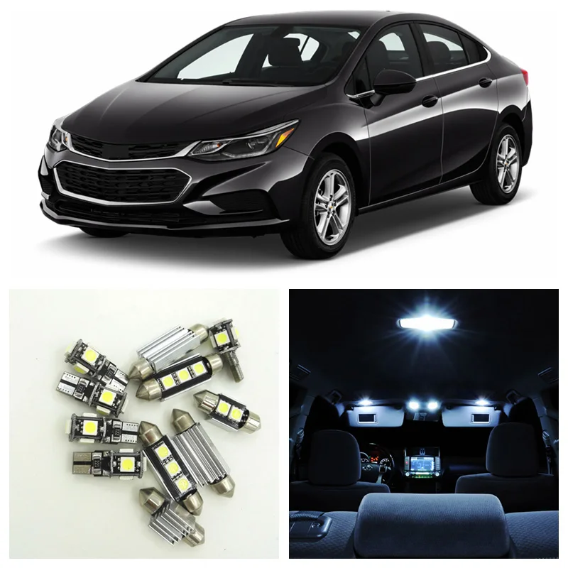 Us 9 75 39 Off 9pcs White Ice Blue Led Light Bulbs For 2016 2017 Chevy Chevrolet Cruze Interior Package Kit License Plate Lamp In Signal Lamp From