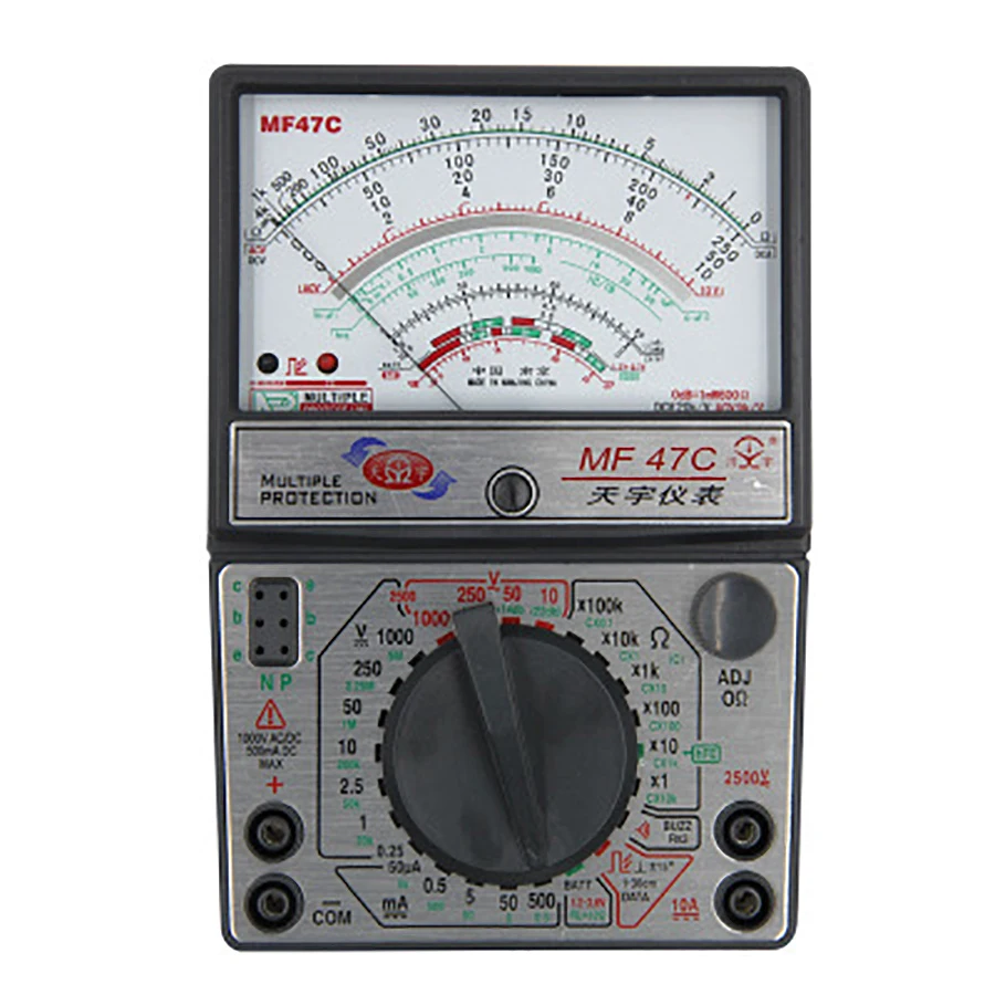 MF47C тестер напряжения тока сопротивление аналоговый дисплей мультиметр DC/AC