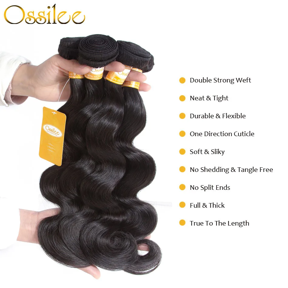 Brazilian Body Wave Bundles Ossilee Human Hair Weave Bundles Remy Hair Extension 1/3/4 Bundles/lot USA LOCAL RETURN Brazilian Body Wave Bundles Ossilee Human Hair Weave Bundles Remy Hair Extension 1/3/4 Bundles/lot USA LOCAL RETURN