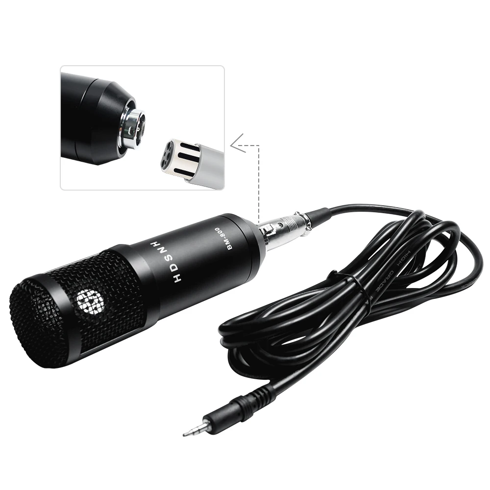 Microfone para Gravação Bm800 com Fio Conector de 800mm Microfone Condensador Profissional Karaokê Computador Karaoquê Ktv bm Bm-800 3.5mm - Image 6