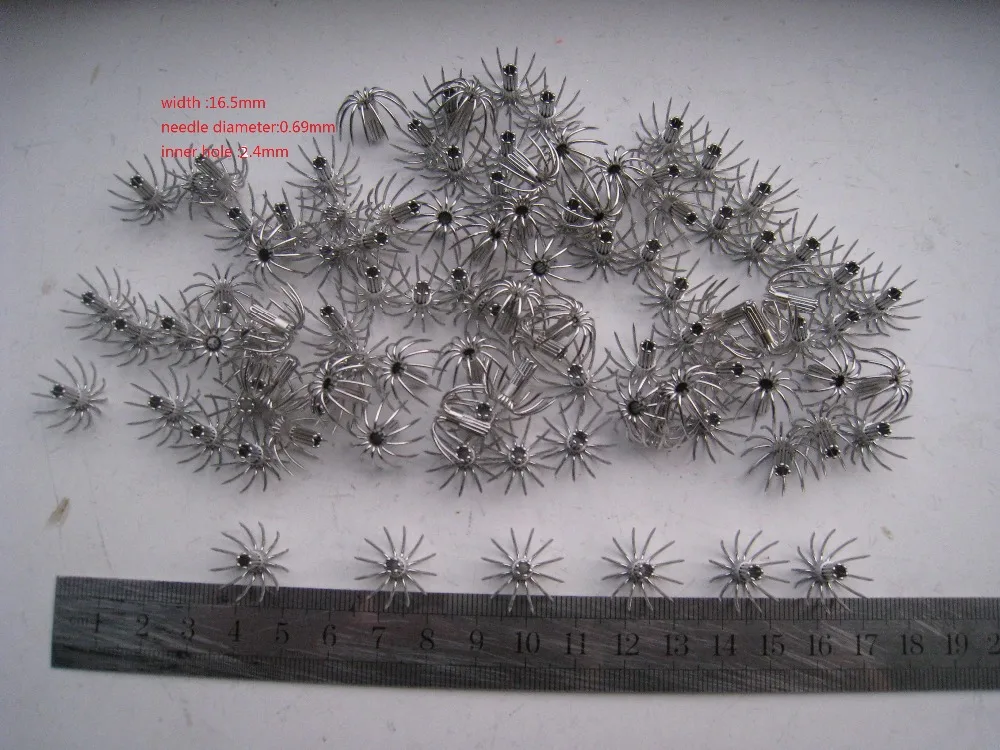 

MR OCTOPUS MR OCTOPUS 200pcs fishing hooks , squid hooks,squid jigs,silver colour,round hooks.
