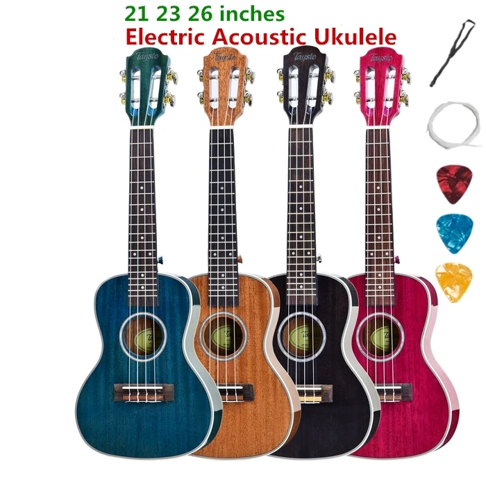 

Ukulele Acoustic Electric Concert Tenor 23 26 Inch Mini Guitar 4 Strings Ukelele Guitarra Mahogany Colorful Pick Up Highgloss