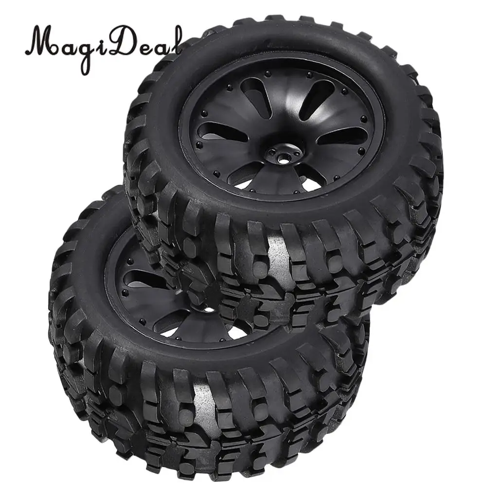 MagiDeal 2Pcs 1/10 RC Climbing Cars Monster Truck Wheels Tyres for XS TM Flux MT ZD Racing LRP HPI Savage MT ZD Racing Apply