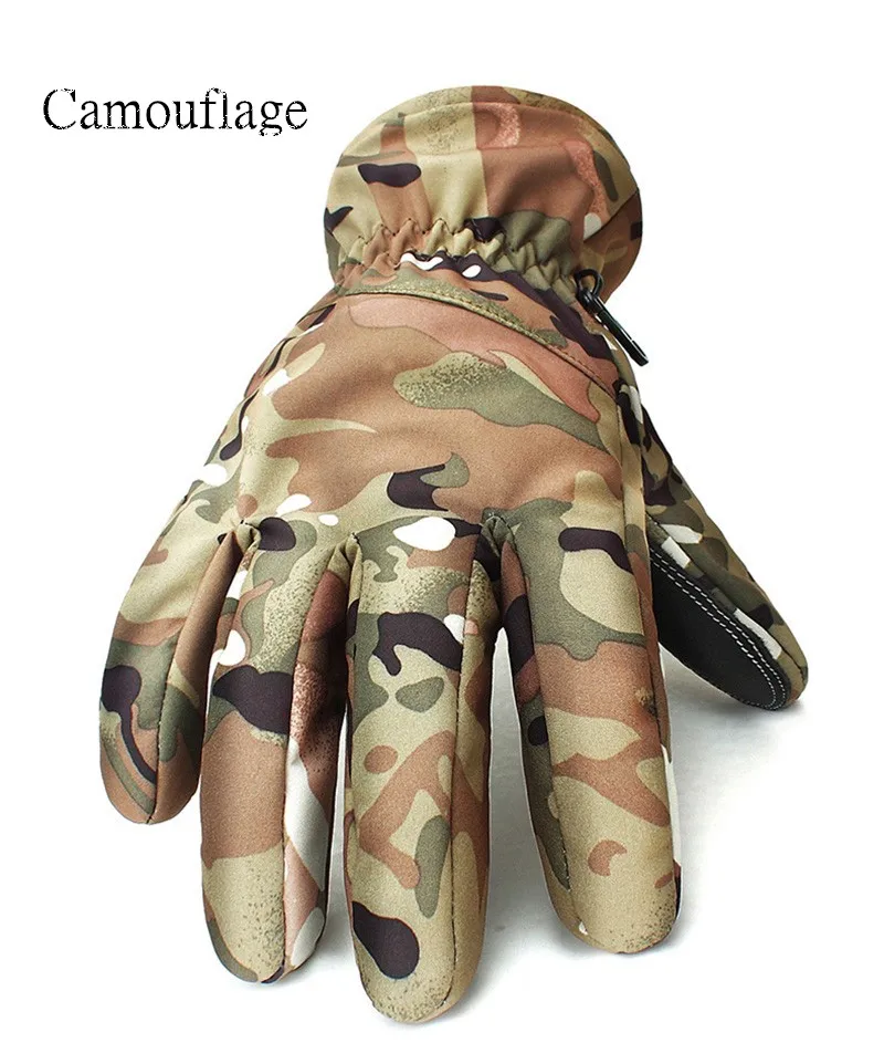 Winter Tactical Gloves Camouflage Genuine Leather Thicker Sports Combat Gear Glove Thick Full Finger Military Glove Waterproof