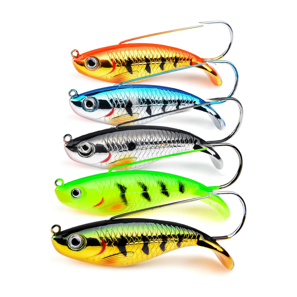 Fulljion الصلب الطعوم الصيد السحر الاصطناعي Wobblers نابض بالحياة VIB 3D عيون باس الاهتزاز خطاف الصيد معالجة Pesca 8.5 سنتيمتر 21.2g
