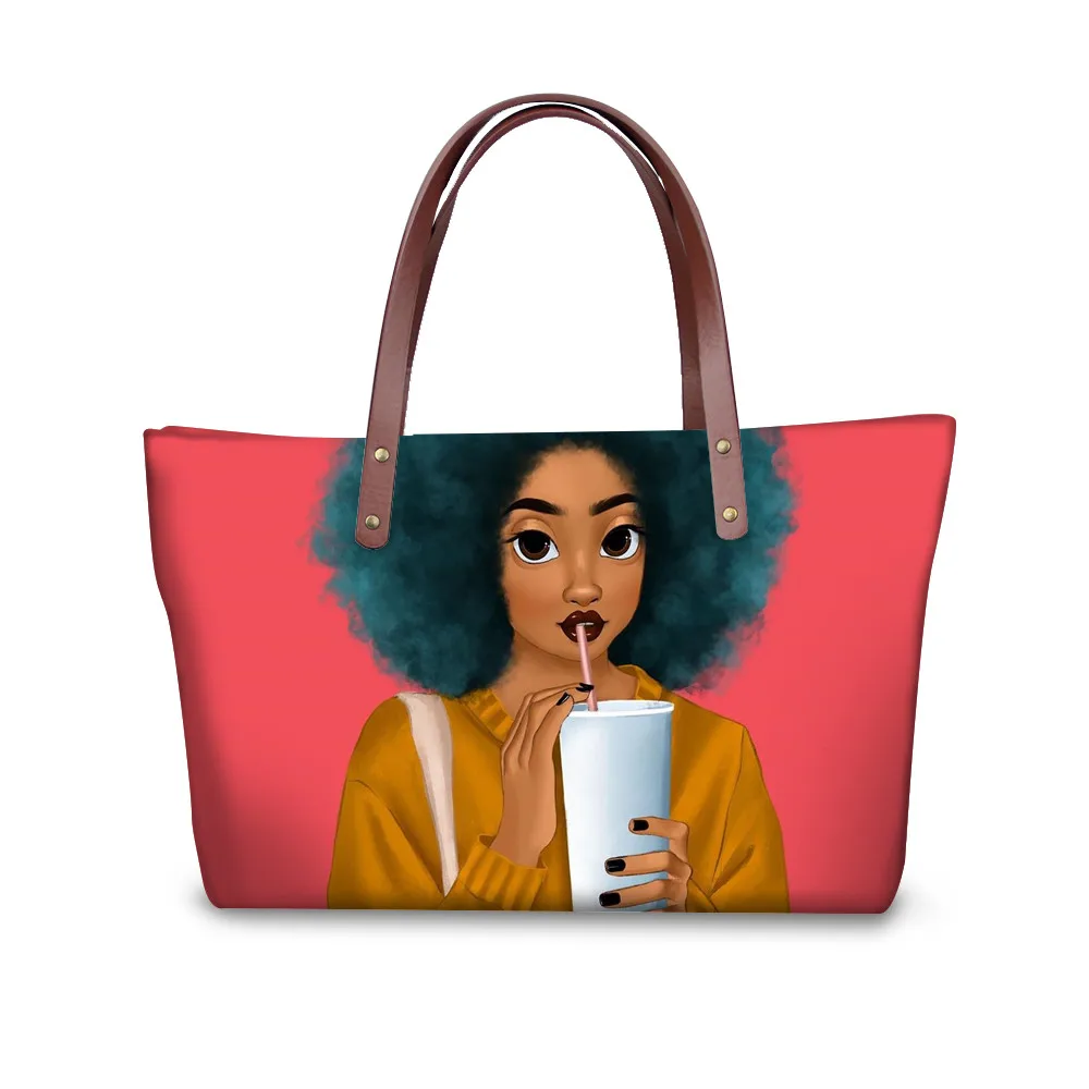 FORUDESIGNS/женские сумки для черного искусства, афро-дизайн, сумка на плечо для девочек, женская сумка, 2 шт./компл., сумочка и кошелек, женские летние пляжные сумки - Цвет: YQ4081AL