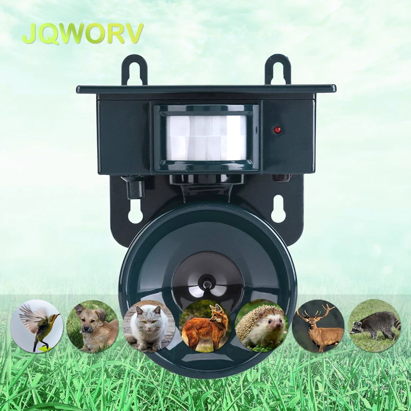 JQWORV Outdoor Solar Ultrasonic Motion sensor Rodent control For garden Drive away Bird/Mice/Dog/fox Animal Pest Repeller