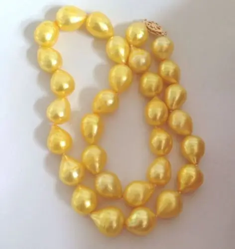 

FREE SHUPPING>>>@@> N1533 huge 12-13mm Australian south sea gold pearl necklace