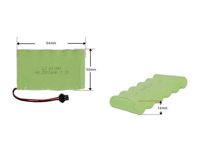 Ewellsold 7,2 V 2800mAh Ni-MH AA перезаряжаемая батарея с зарядным устройством для RC автомобиля RC лодка RC грузовик JST/SM/пробка из Тамия