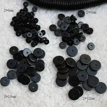 Perles d'espacement en coquille de noix de coco noire naturelle, 100 pièces/lot, 6mm, 8mm, 10mm, 12mm, Bracelets ronds, boucles d'oreilles, breloques, bricolage, fabrication de bijoux