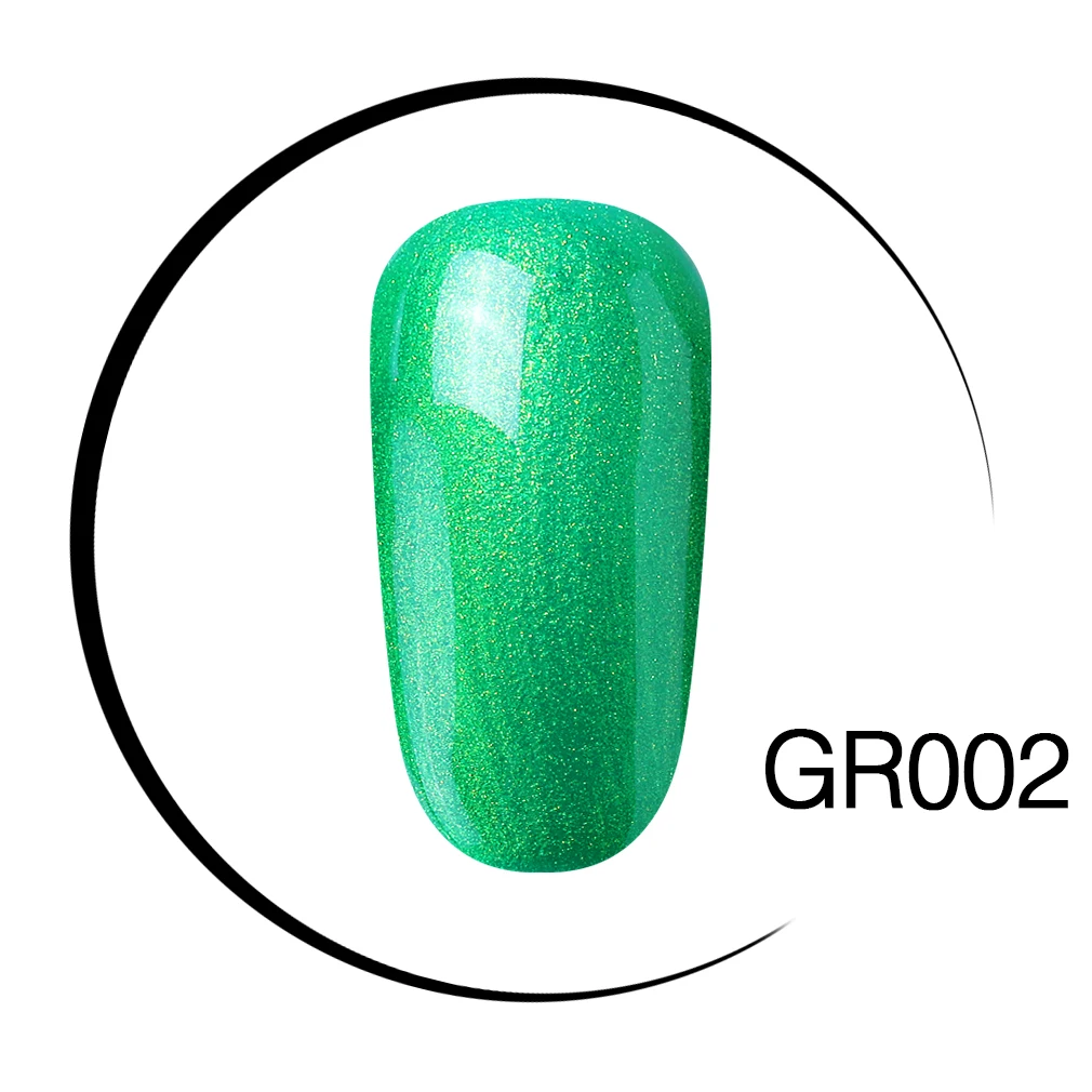 Elite99 Гель-лак для ногтей высокого качества для маникюра, салонов, 10 мл, зеленый цвет, отмачиваемый органический УФ-светодиодный Гель-лак для ногтей - Цвет: GR002
