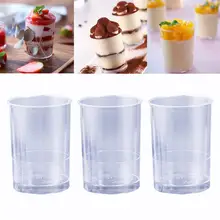 10 шт Пластиковый мусс чашка утолщенный прозрачный контейнер прямая чашка для Желе Йогурт десерт
