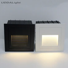Двухслойный светильник SMD 2 Вт IP65 черный/белый один светодиодный настенный светильник для помещений 90*90*55 мм