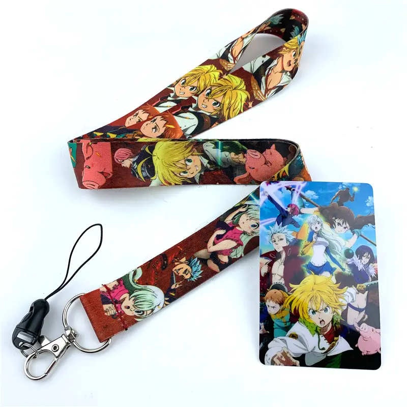 

Anime The Seven Deadly Sins Neck Strap Lanyard Mobile Phone Charms Key Chain Camera ID Badge Holder fabric Lariat Key Chains New