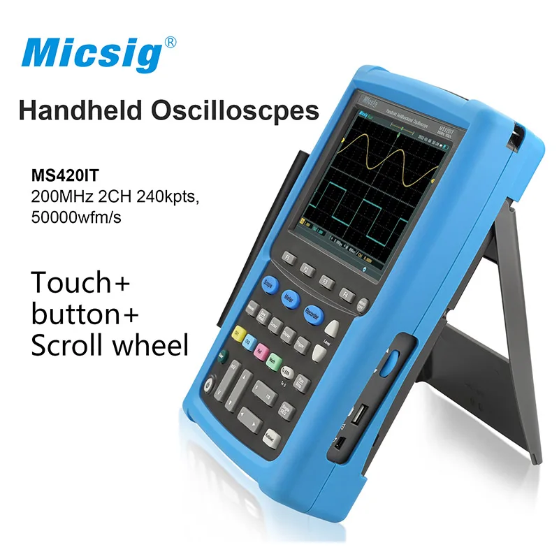 

Micsig 100 MHz 200 MHz 2CH oscilloscope handheld oscillograph digital oscilloscope virtual osciloscopio portatil MS400 series