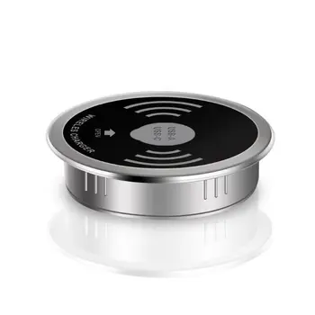 

5W Fast Charging Wireless Charger Pad Waterproof Plug Hole Conference Table Home Office for iPhone iPad Samsung Huawei Xiaomi