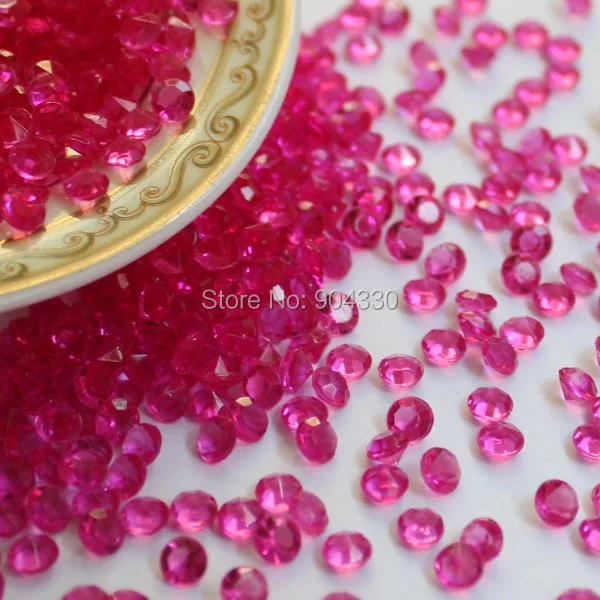 

Free Shipping LANZZAY 2000pcs 4.5mm 1/3CT Fuchsia Acrylic Diamond Confetti Wedding Party Venue Crystals Table Scatters
