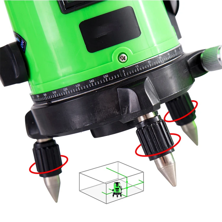 2 линии 2 балла лазерный уровень Измерьте автоматическое самонивелирование вертикальный и горизонтальный наклон Зеленый Крест лазерной линии инструмент диагностики
