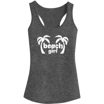 

Beach GIRL Palm Trees Workout Racerback Casual Tank Tops Womens Shirts