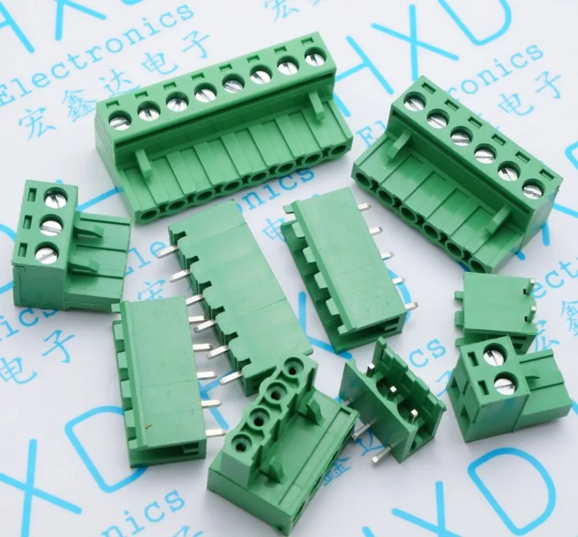 

5.08mm connector nylon 2EDG 5.08-2P 3P 4P 5P 6P 7P 8P 5.08MM Straight pin Looper terminals connector (plug+ socket set) for PCB