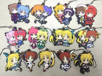 

13pcs/lot Magical Girl Original Japanese anime figure rubber Silicone sweet smell mobile phone charms keychain strap G452