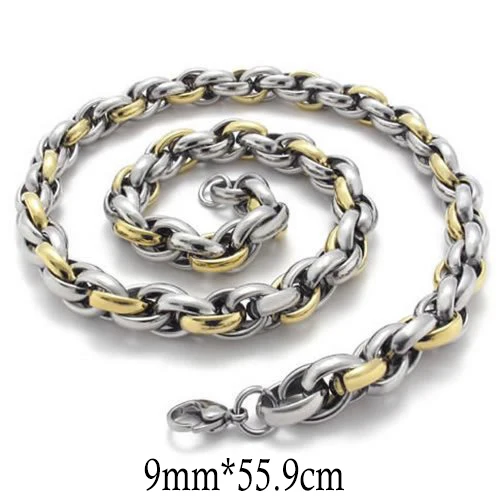 Heavy Polished Men's Jewelry Neckalces Tungsten Stainless Steel Silver