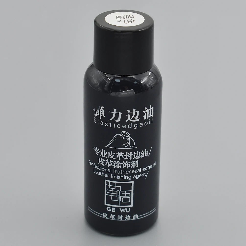 30ML 20 Colors DIY Leather Edge Paint Oil Dye Highlights Professional Paint Leather Craft Liquid Art Supplies - Цвет: Black