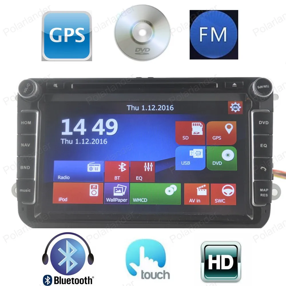 Flash Deal Two Din 8 Inch CarDVD Player For VW/POLO/PASSAT/Golf/Skoda/Octavia/SEAT/LEON 3G Wifi Radio GPS Windows Ce system 5