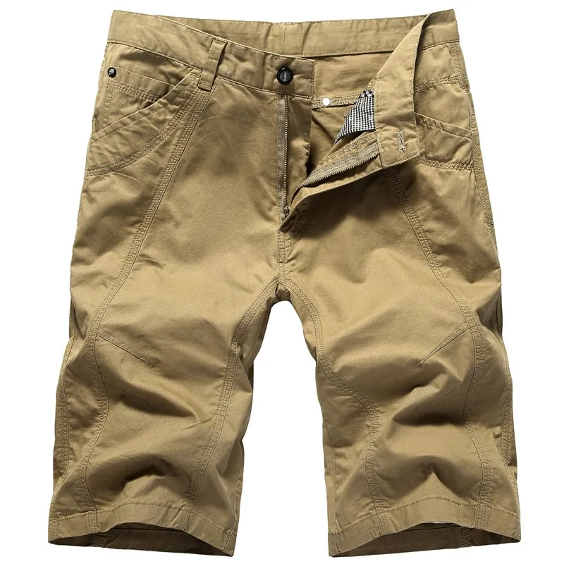 

SHANBAO brand men's business casual shorts 2019 summer new style simple pocket straight loose cotton shorts large size 29-40