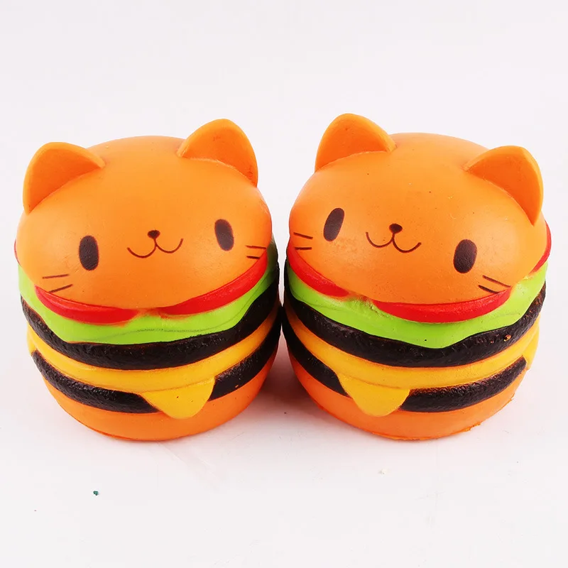 

Squishy Cat Hamburger Food Squishes Cake Stress Reliever Relief Toys Scented Squeeze Slow Rising Relieve Squishies Gift