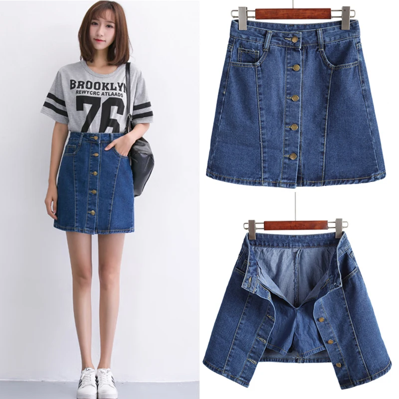 Women Fashion Denim Skirt Lady Mini Jean Skirt Girl Casual Stylish