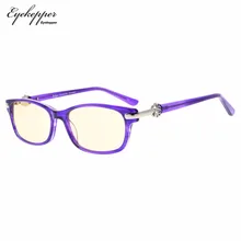 CGA0072 женские очки для компьютера-анти-синий светильник очки для чтения-ацетатная оправа для маленького лица, янтарные тонированные линзы