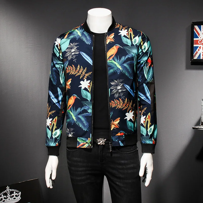 Цветочный принт мужской пиджак Для мужчин S узор куртка классический дизайн куртка-бомбер Куртки Для мужчин вечерние клуб наряд Для мужчин
