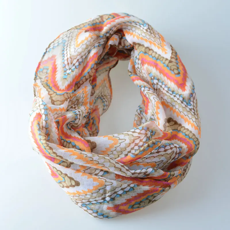 

Guttavalli Hot Fashion Autumn Winter Zig Zags Print Ring Scarf Women Chevron Loop Shawl Soft Striped Geometric Infinity Wrap