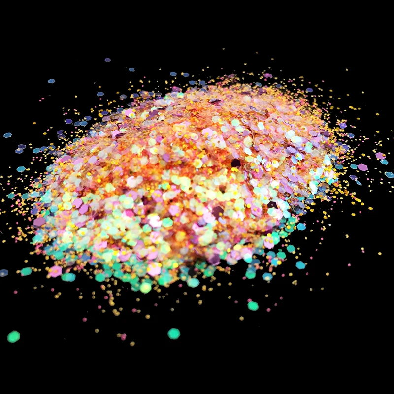 Блестящая акриловая пудра для маникюра разных размеров 10 г|nail glitter powder|glitter powdernail