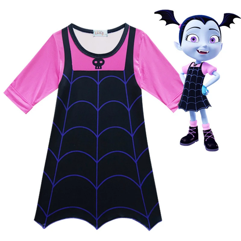 

New Vampirina Dresses for Girls Party Dress Children Cosplay Costumes Carnival Kids Clothes Vestidos Halloween Clothing