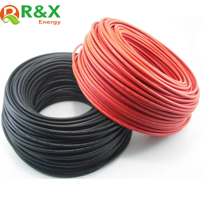 

50 meters/lot single core 10AWG solar cable 1x6mm2 PV cable for MC4 solar connector waterproof, TUV&UL certification. Black/Red