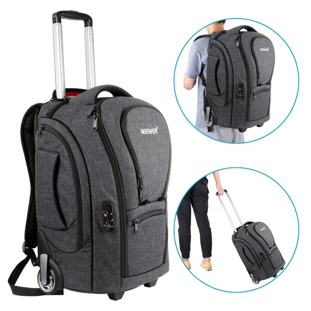 

Neewer 2-in-1 Camera Rolling Backpack Trolley Case with TSA Lock Anti-shock Hidden Pull Bar Durable Waterproof for Lens/Tablet