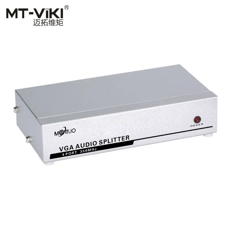 MT-VIKI 350Mhz 4 Port VGA Video Audio Splitter Distributor 1 input to 4 Output support widescreen Maituo 3504AV