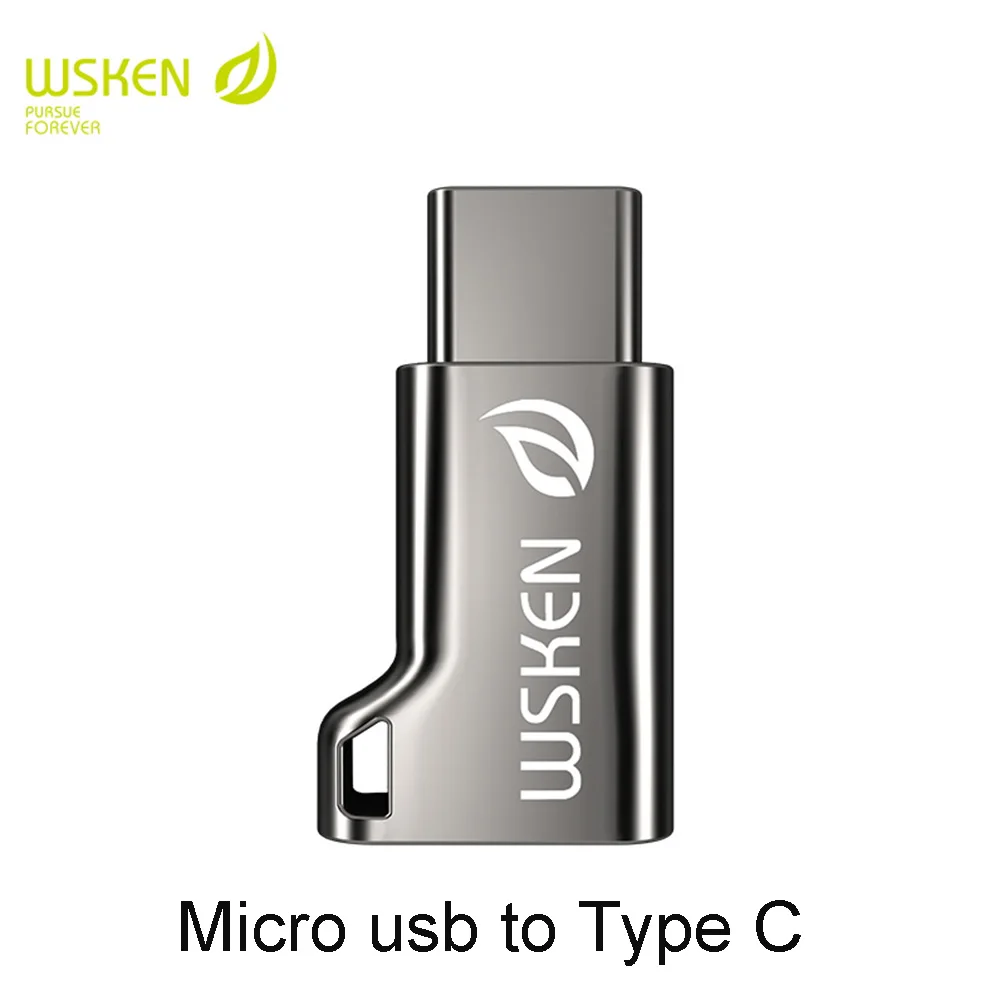 Wsken Micro USB для type C адаптер для USB C конвертер type-C Conneter Phone Для samsung Xiaomi Note 10 S10 Plus 9 8 - Цвет: Black