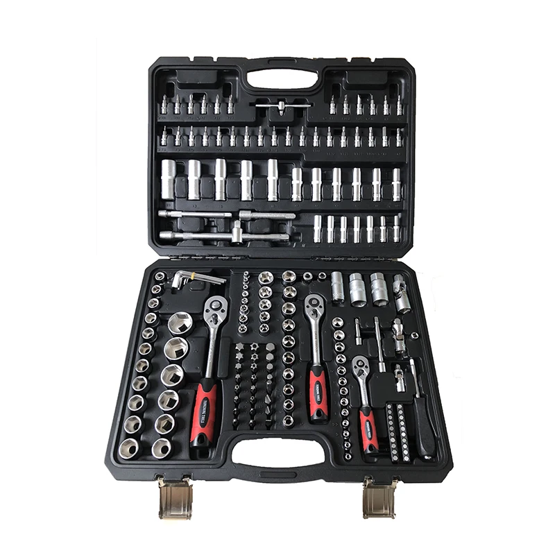 

172pcs Tool Set Mechanics Tool Set Standard Socket Ratchet Wrench Case Chrome Tools