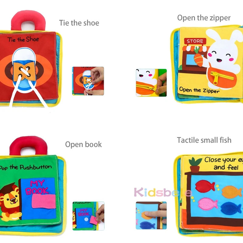 Детские Игрушки для раннего обучения, алфавит и буквы Монтессори, мягкие карточки, Книги для малышей, игрушки для детей 0-24 месяцев