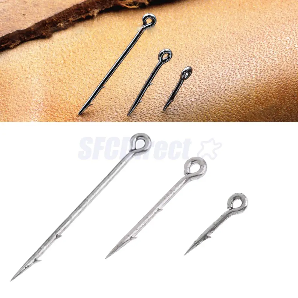 20Pcs High-carbon Steel Sea Fishing Worm Hooks Fishhook Straight Live Bait Lure Hooks, S M L