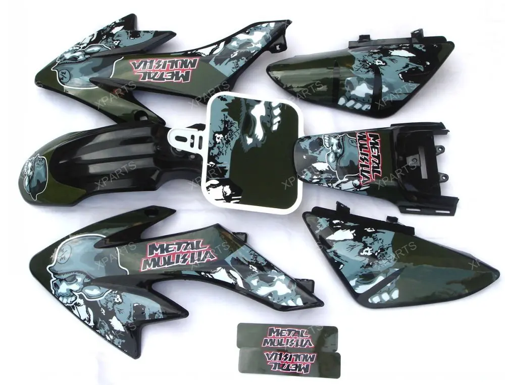 Full plastics & NEW STYLE DECALS STICKERS Graphics KITS FOR Honda CRF50