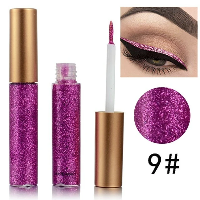 10 Color Glitter Eyeliner Liquid Long lasting Makeup Bright Shiny White